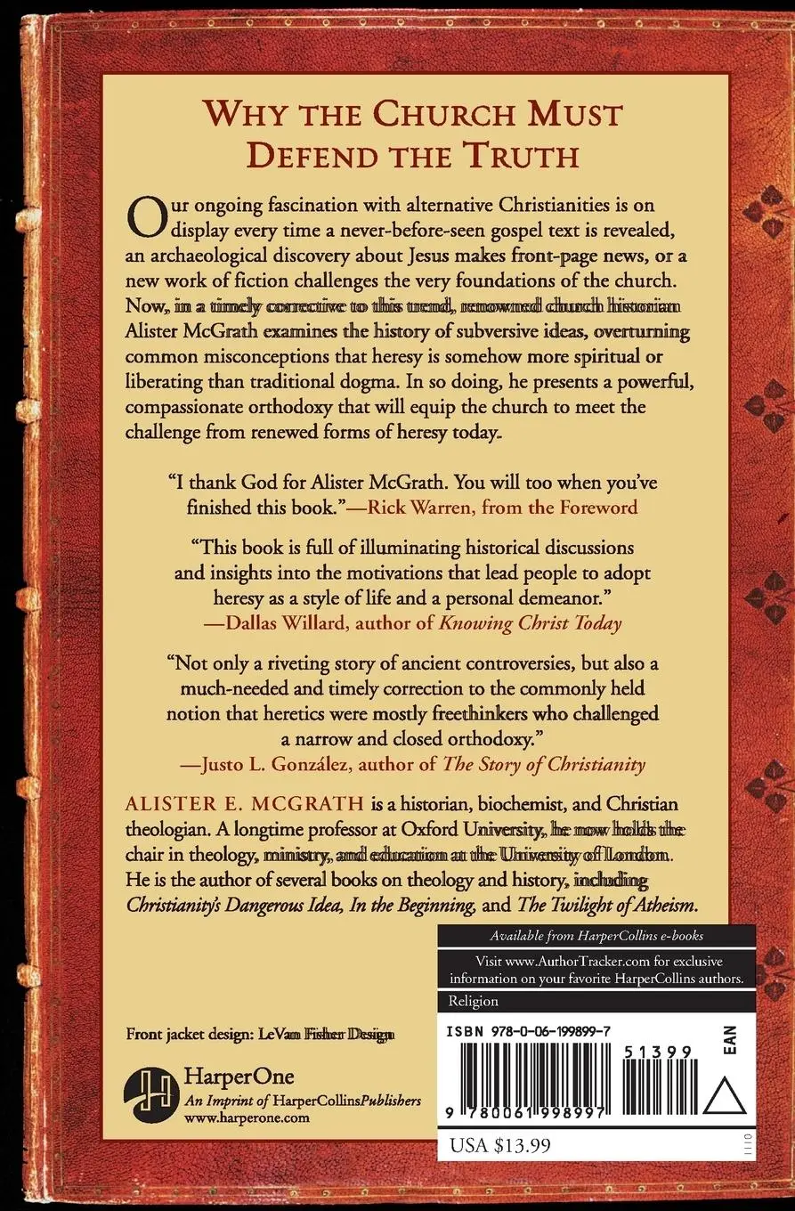 Rückseite: 9780061998997 | Heresy | Alister Mcgrath | Taschenbuch | Englisch | 2010 | HarperOne