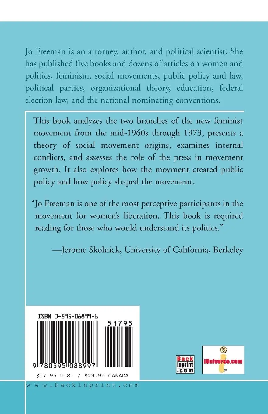 Rückseite: 9780595088997 | The Politics of Women's Liberation | Jo Freeman | Taschenbuch | 2000