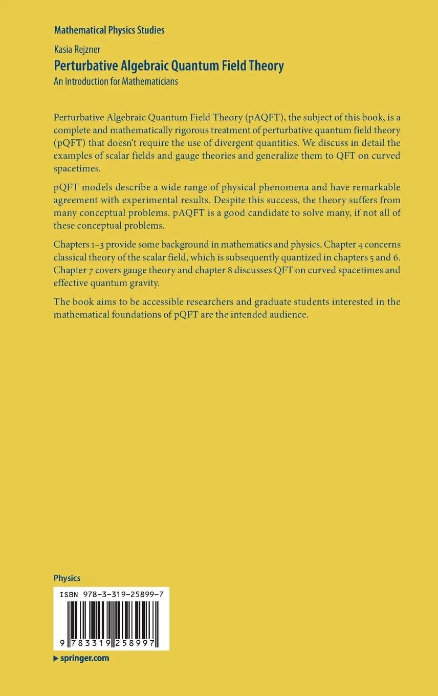 Rückseite: 9783319258997 | Perturbative Algebraic Quantum Field Theory | Kasia Rejzner | Buch