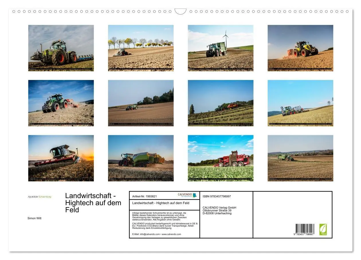 Bild: 9783457798997 | Landwirtschaft - Hightech auf dem Feld (Wandkalender 2026 DIN A2...