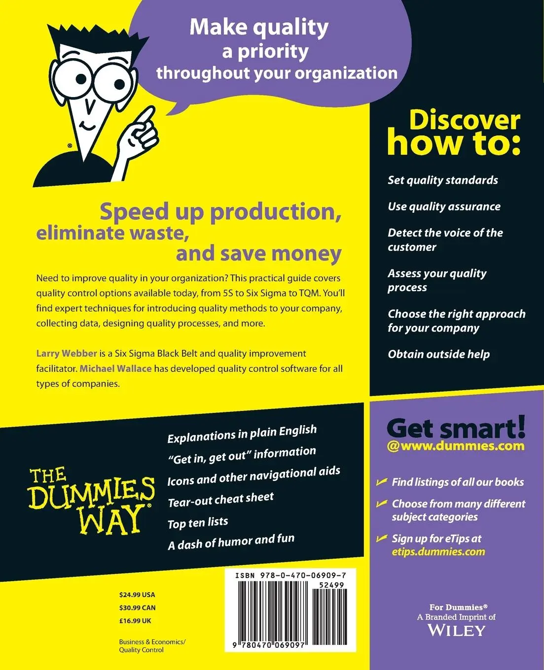 Rückseite: 9780470069097 | Quality Control for Dummies | Larry Webber (u. a.) | Taschenbuch