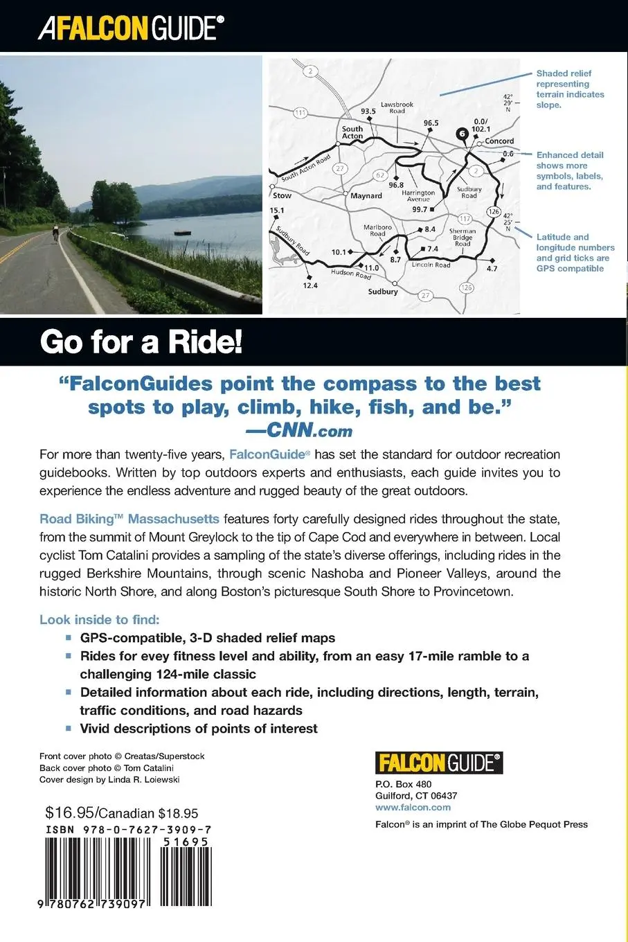 Rückseite: 9780762739097 | Road Biking(TM) Massachusetts | Tom Catalini | Taschenbuch | Englisch