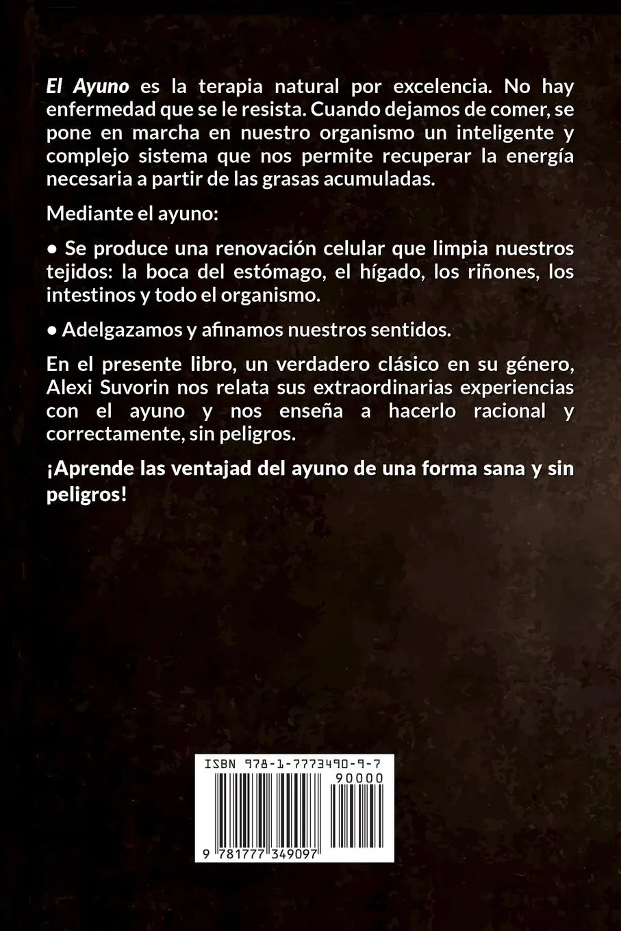 Rückseite: 9781777349097 | La Curación por el Ayuno | Alexi Suvorin | Taschenbuch | Spanisch