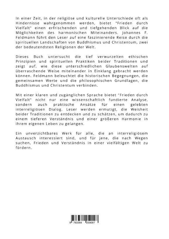 Rückseite: 9783384259097 | Frieden durch Vielfalt | Johannes F. Feldmann | Buch | 228 S. | 2024