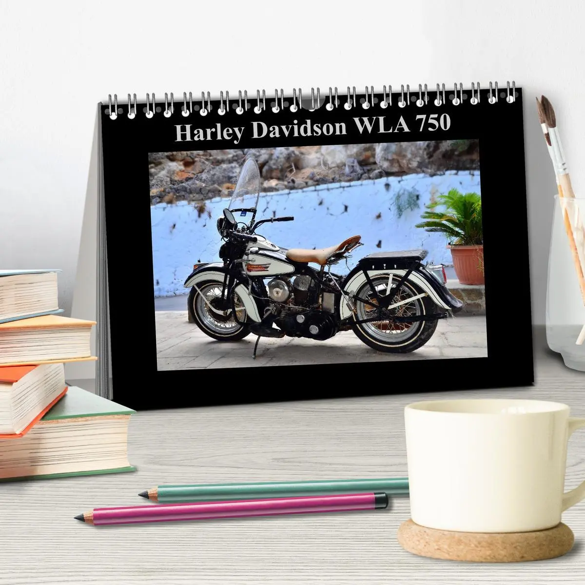 Bild: 9783516089097 | Harley Davidson WLA 750 (Tischkalender 2026 DIN A5 quer), CALVENDO...