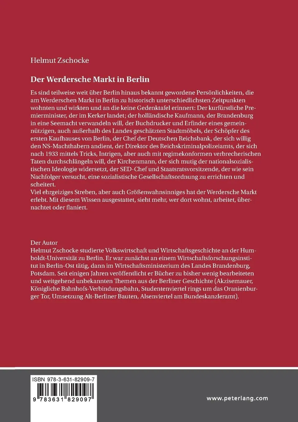Rückseite: 9783631829097 | Der Werdersche Markt in Berlin | Helmut Zschocke | Taschenbuch | 2020