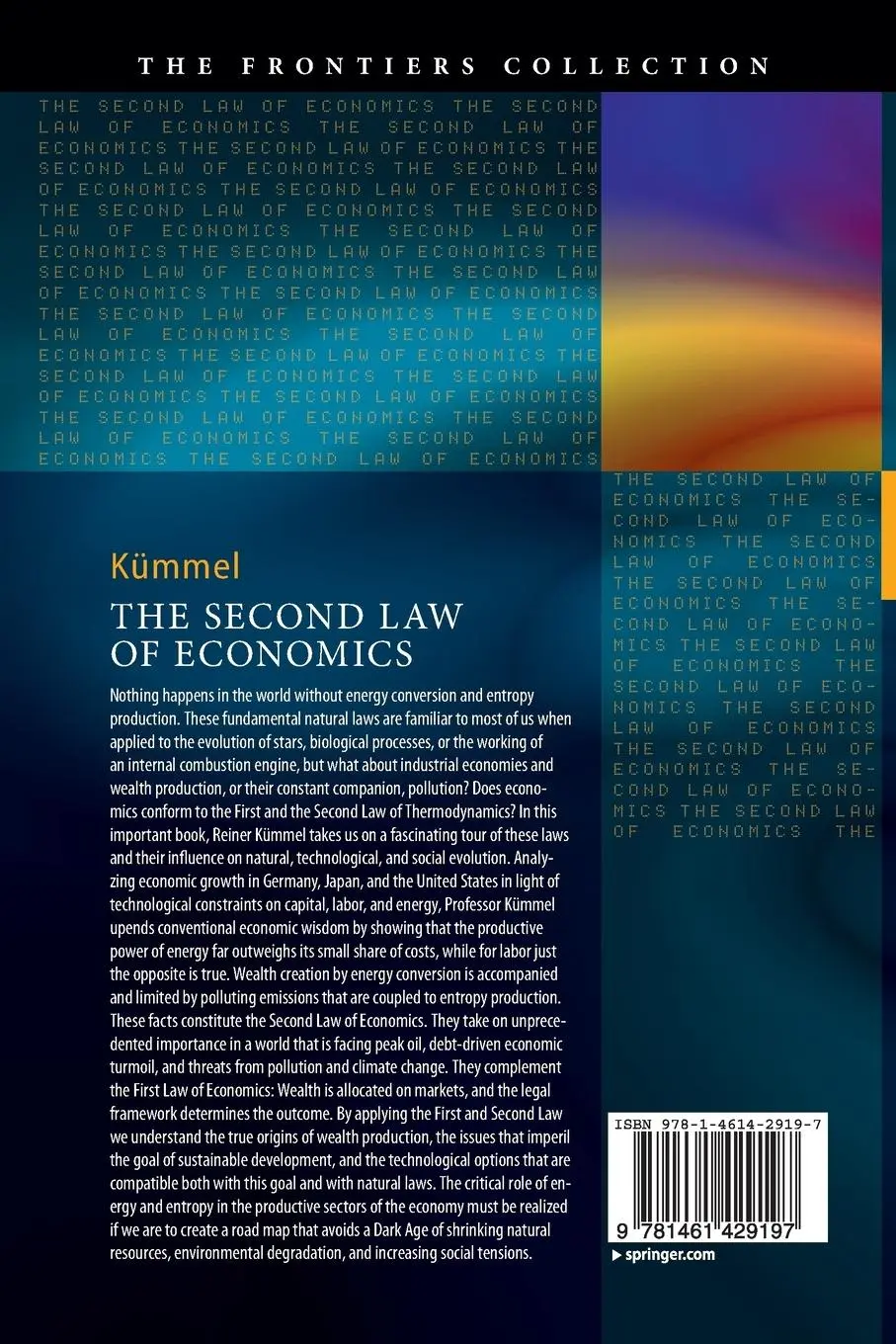 Rückseite: 9781461429197 | The Second Law of Economics | Reiner Kümmel | Taschenbuch | xx | 2013