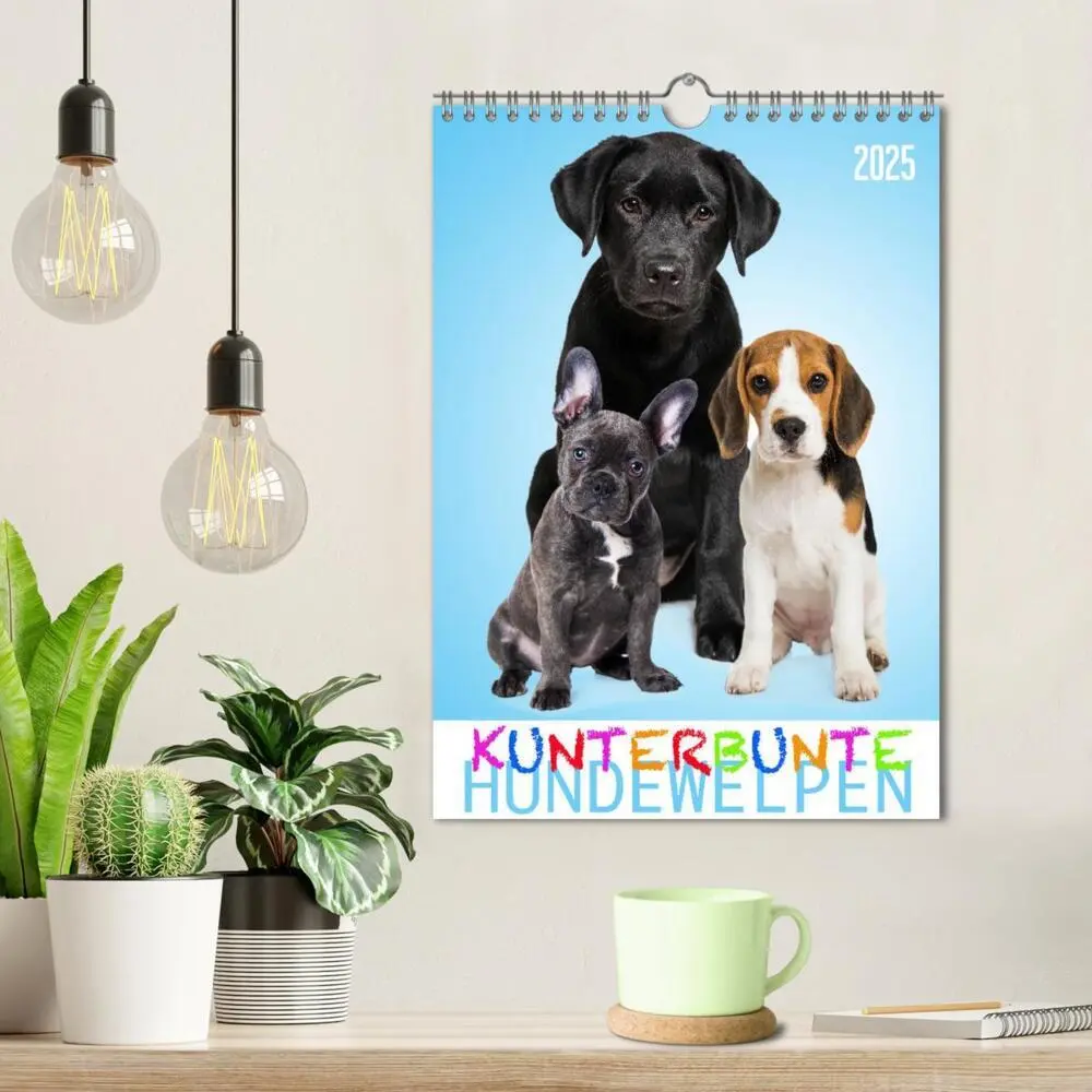 Bild: 9783435969197 | Kunterbunte Hundewelpen (Wandkalender 2025 DIN A4 hoch), CALVENDO...