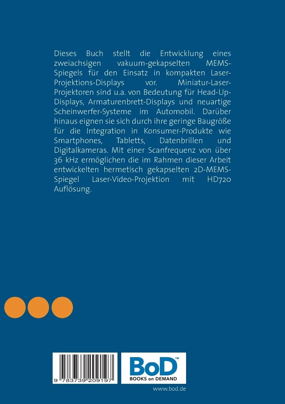 Rückseite: 9783739209197 | Entwicklung eines mikromechanischen Strahlablenksystems für...