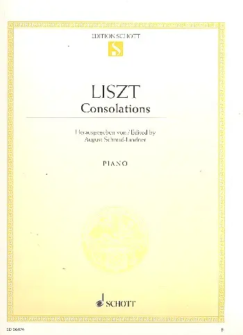Cover: 9790001089197 | Consolations I-VI | Klavier., Edition Schott Einzelausgabe | Liszt