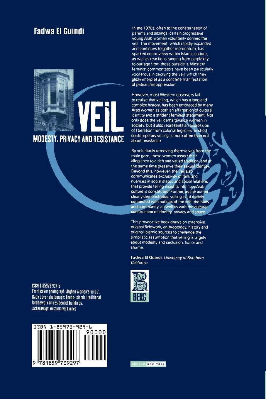 Rückseite: 9781859739297 | Veil | Modesty, Privacy and Resistance | Fadwa El Guindi | Taschenbuch