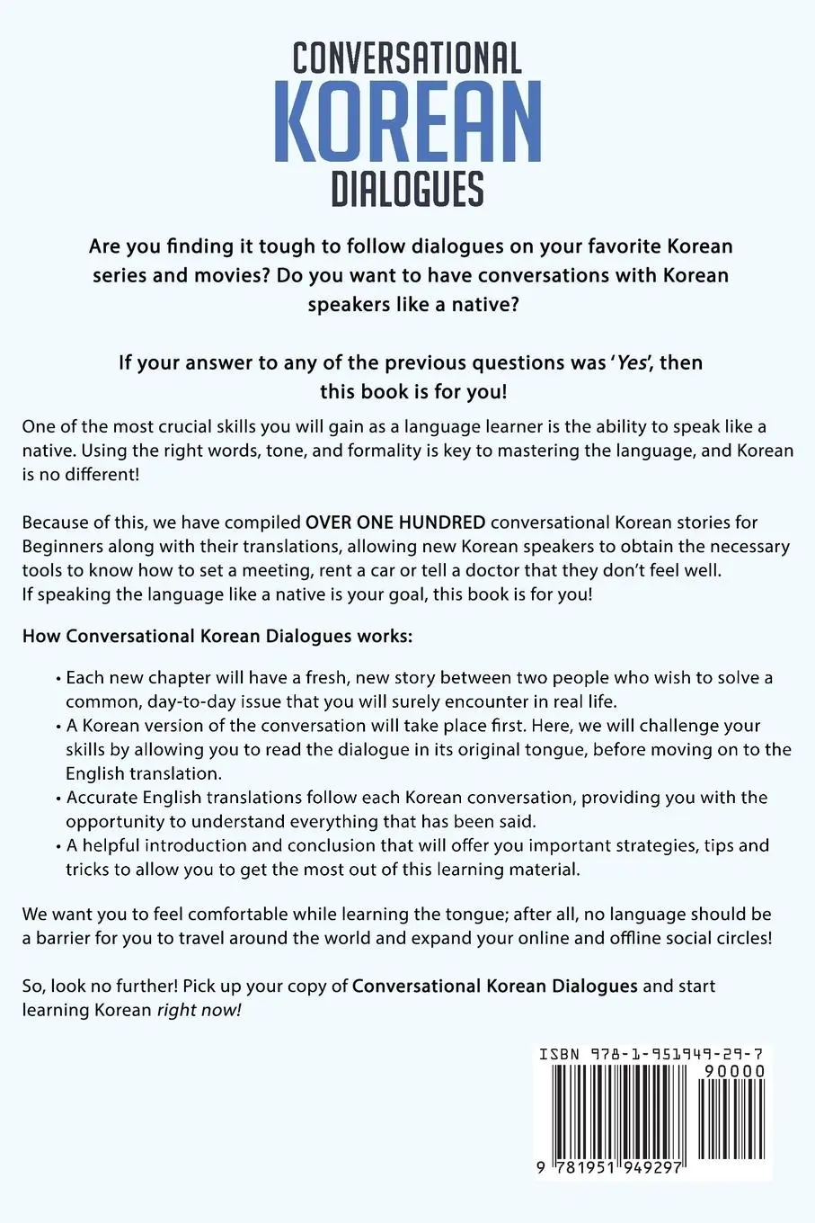 Rückseite: 9781951949297 | Conversational Korean Dialogues | Lingo Mastery | Taschenbuch | 2021
