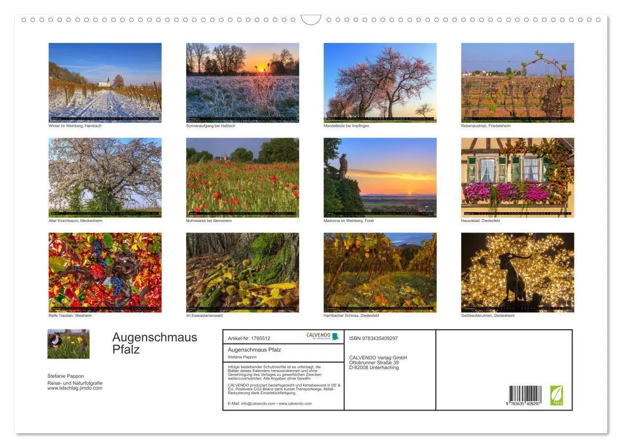 Bild: 9783435409297 | Augenschmaus Pfalz (Wandkalender 2025 DIN A2 quer), CALVENDO...