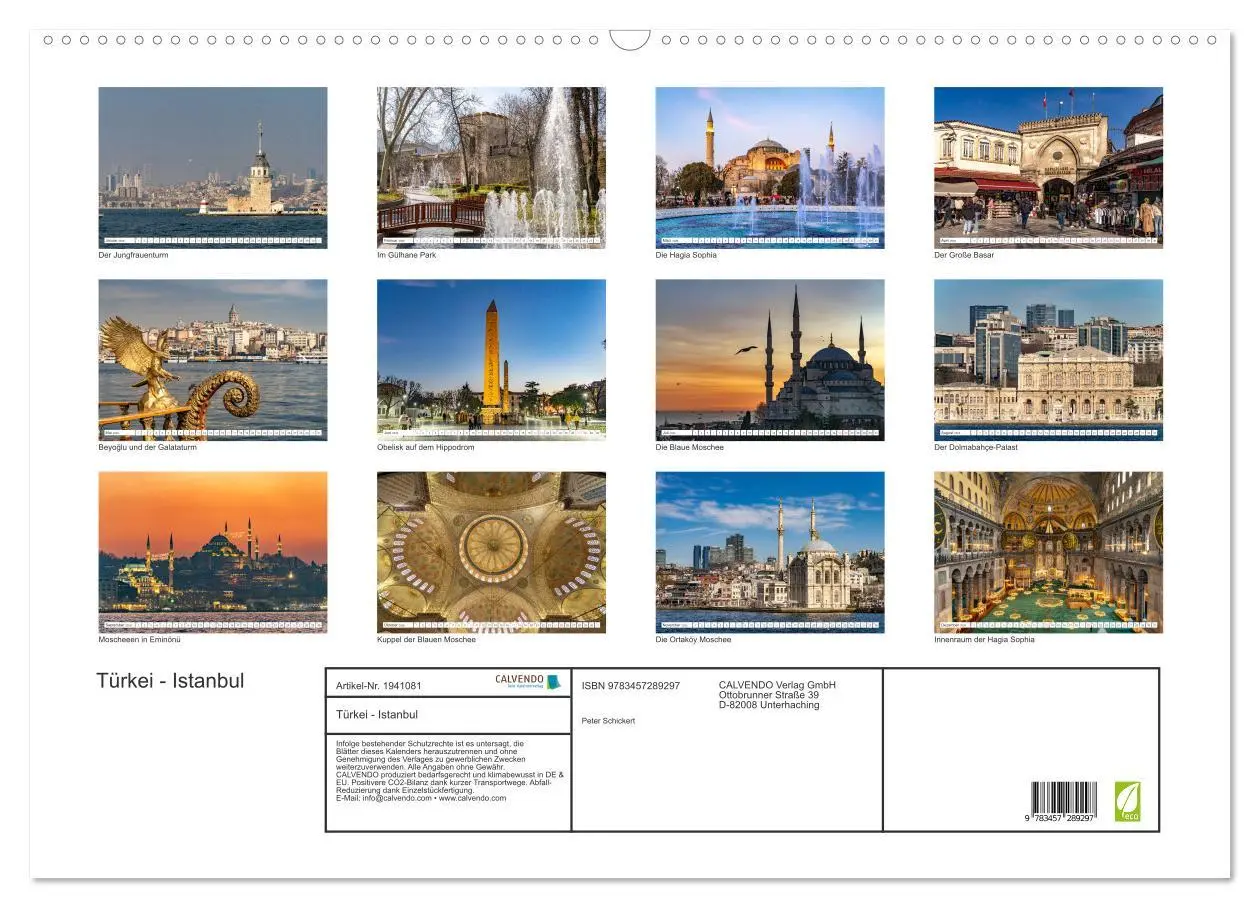 Bild: 9783457289297 | Türkei - Istanbul (Wandkalender 2026 DIN A2 quer), CALVENDO...
