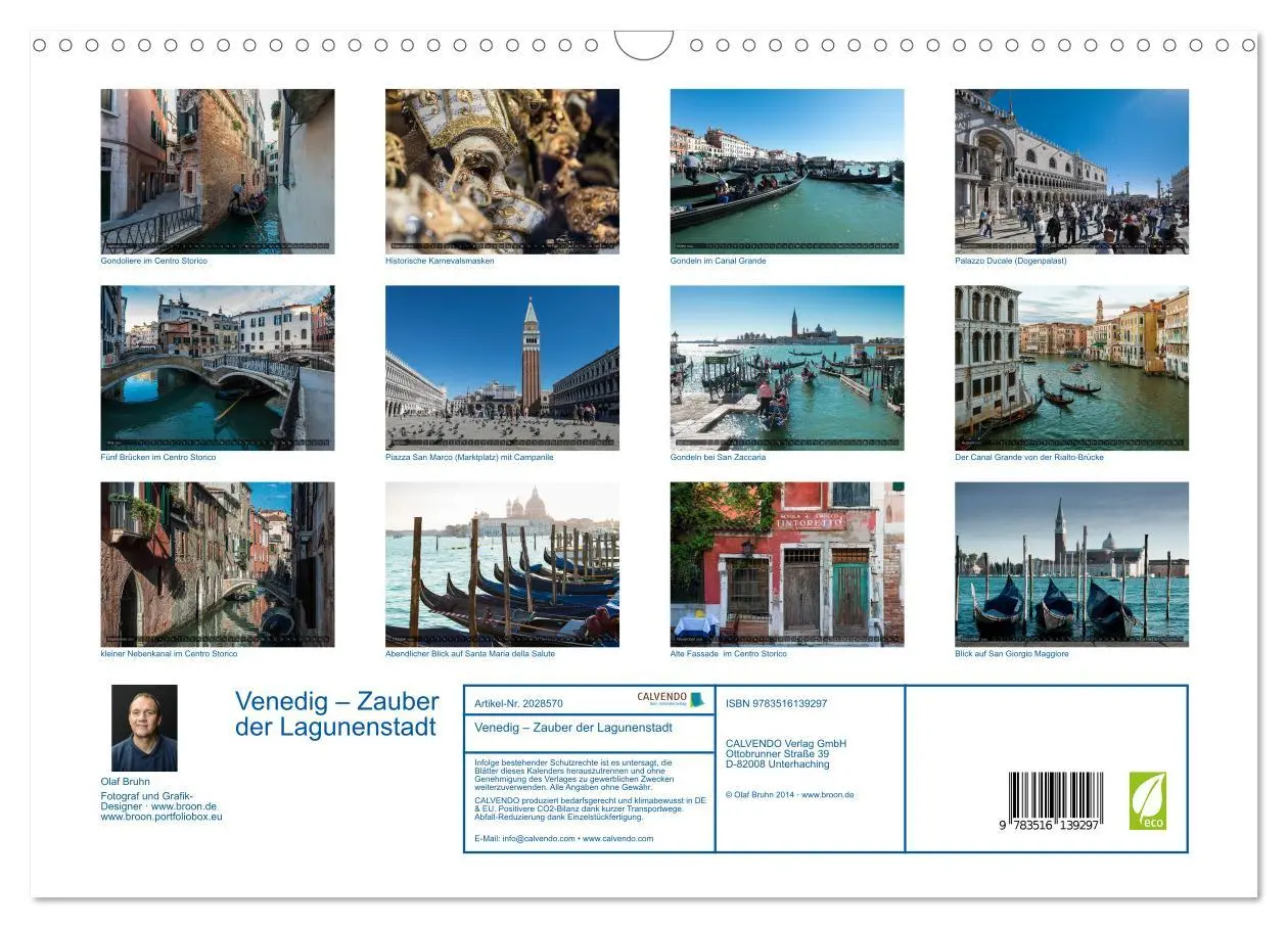 Bild: 9783516139297 | Venedig - Zauber der Lagunenstadt (Wandkalender 2026 DIN A3 quer),...