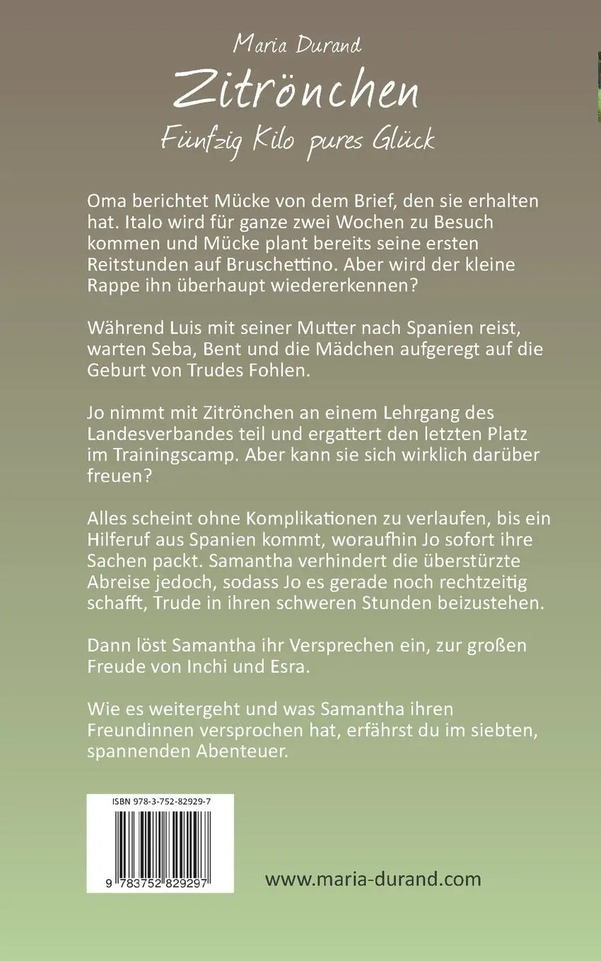 Rückseite: 9783752829297 | Zitrönchen | Fünfzig Kilo pures Glück | Maria Durand | Taschenbuch
