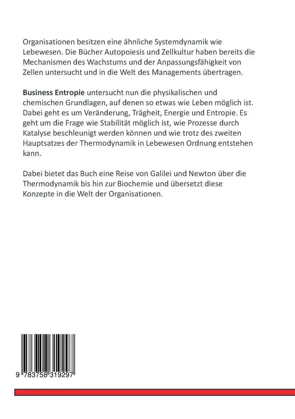 Rückseite: 9783758319297 | Business Entropie | Clemens Dachs | Taschenbuch | Living Organization