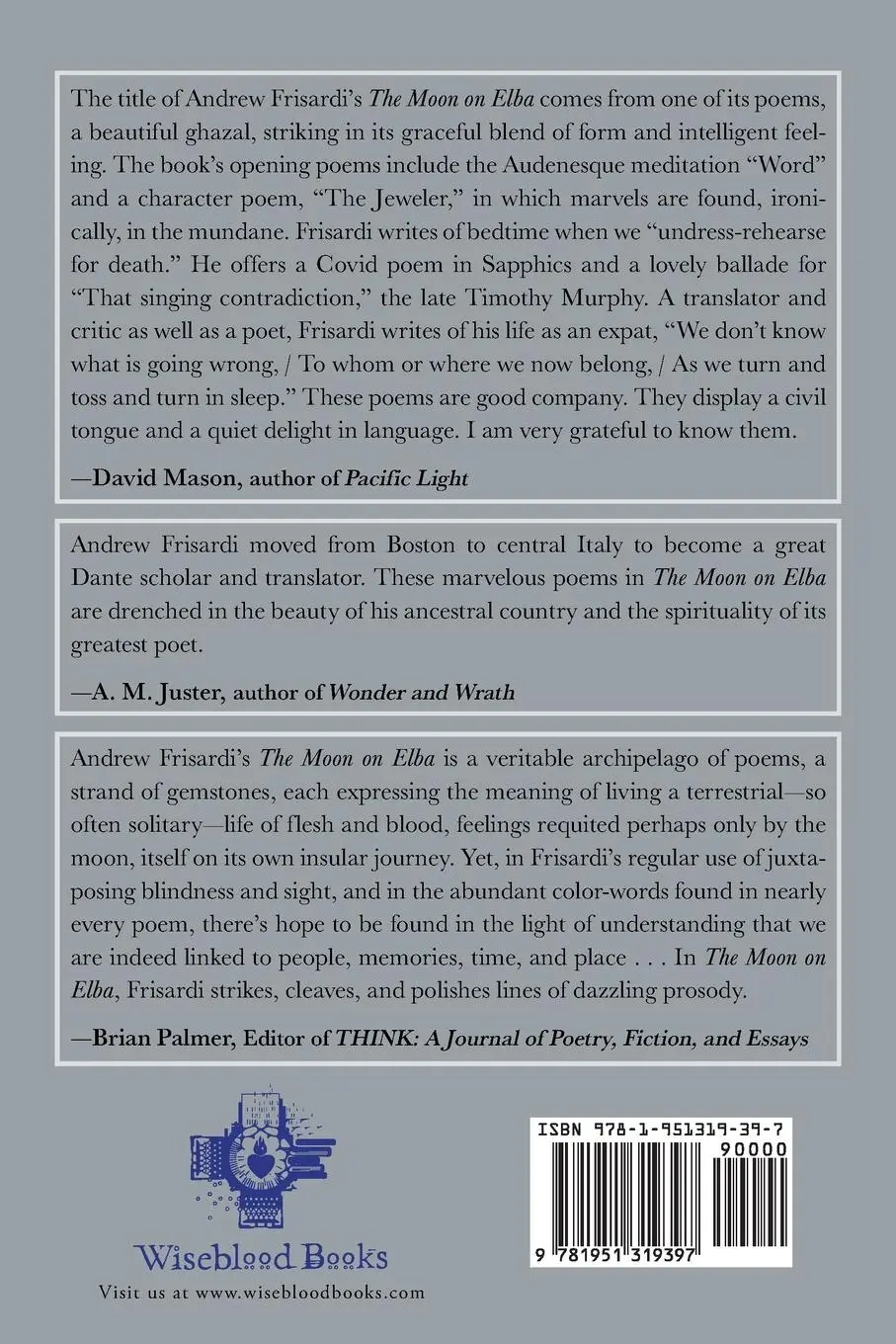 Rückseite: 9781951319397 | The Moon on Elba | Andrew Frisardi | Taschenbuch | Englisch | 2023
