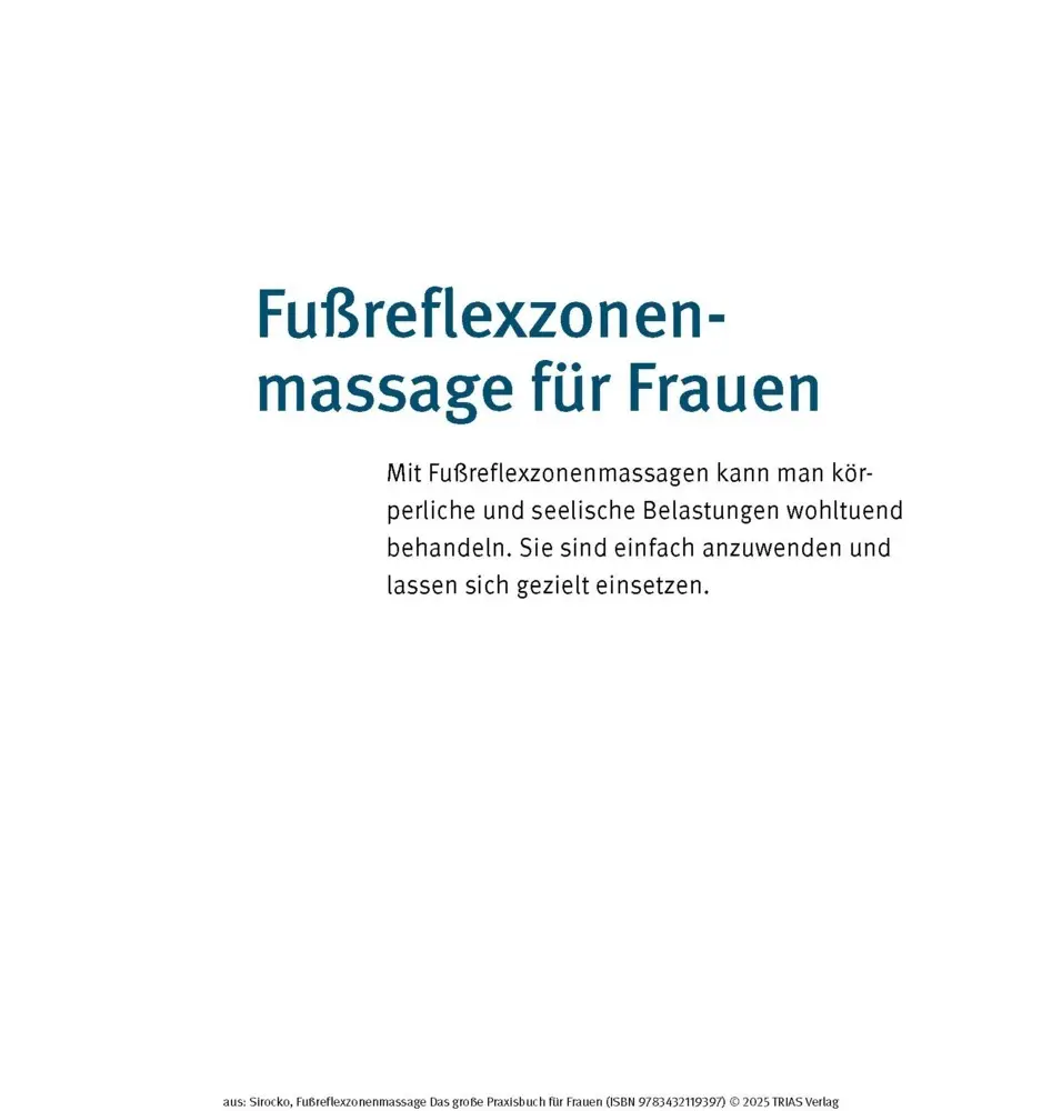 Bild: 9783432119397 | Fußreflexzonenmassage - Das große Praxisbuch für Frauen | Taschenbuch