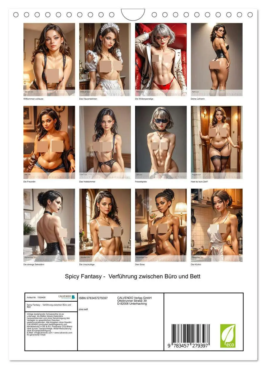 Bild: 9783457279397 | Spicy Fantasy - Verführung zwischen Büro und Bett (Wandkalender...