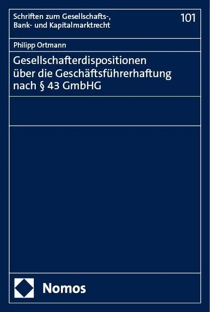 Cover: 9783756019397 | Gesellschafterdispositionen über die Geschäftsführerhaftung nach §...