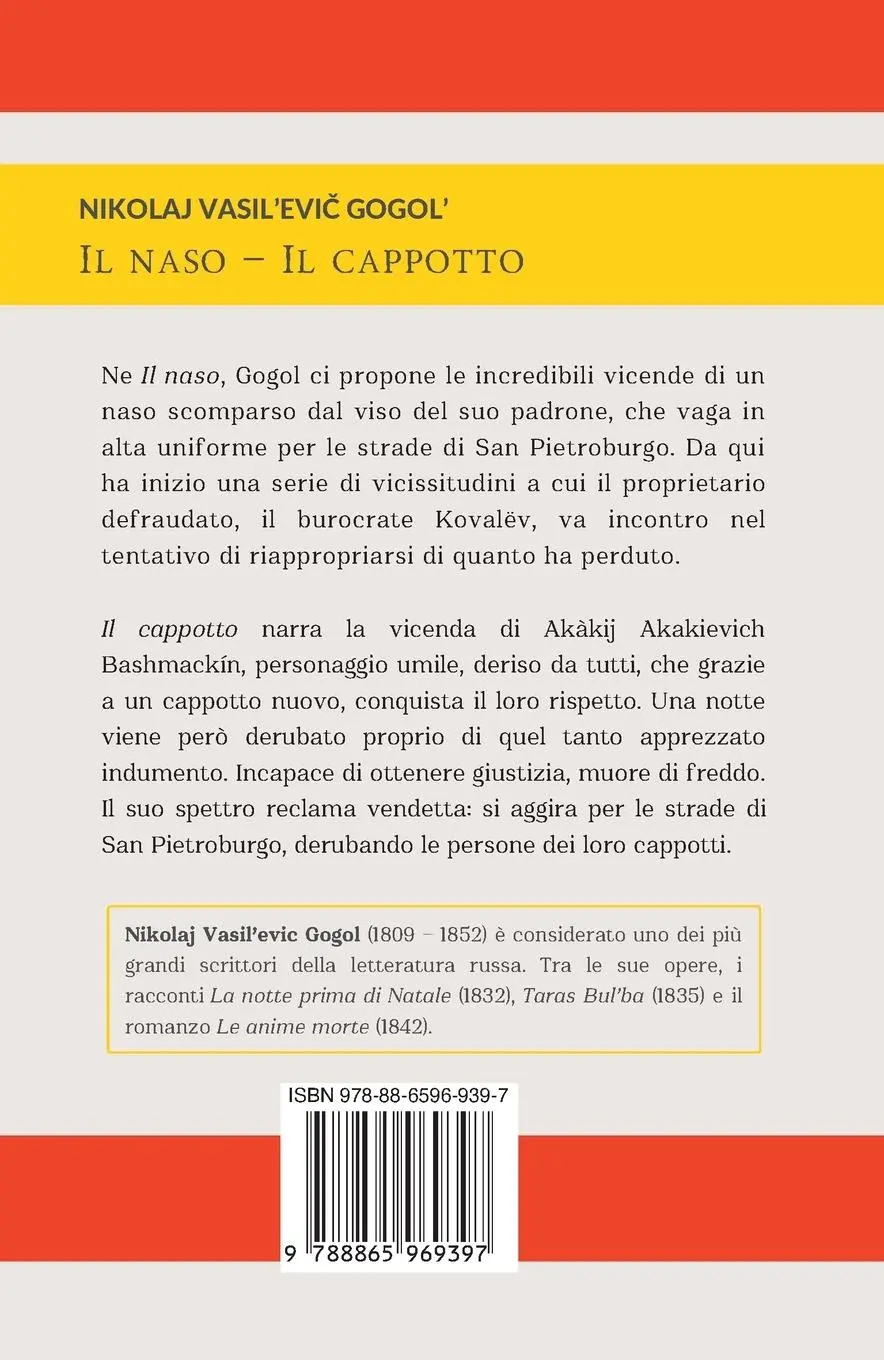 Rückseite: 9788865969397 | IL NASO, IL CAPPOTTO | Nikolaj Gogol | Taschenbuch | Italienisch