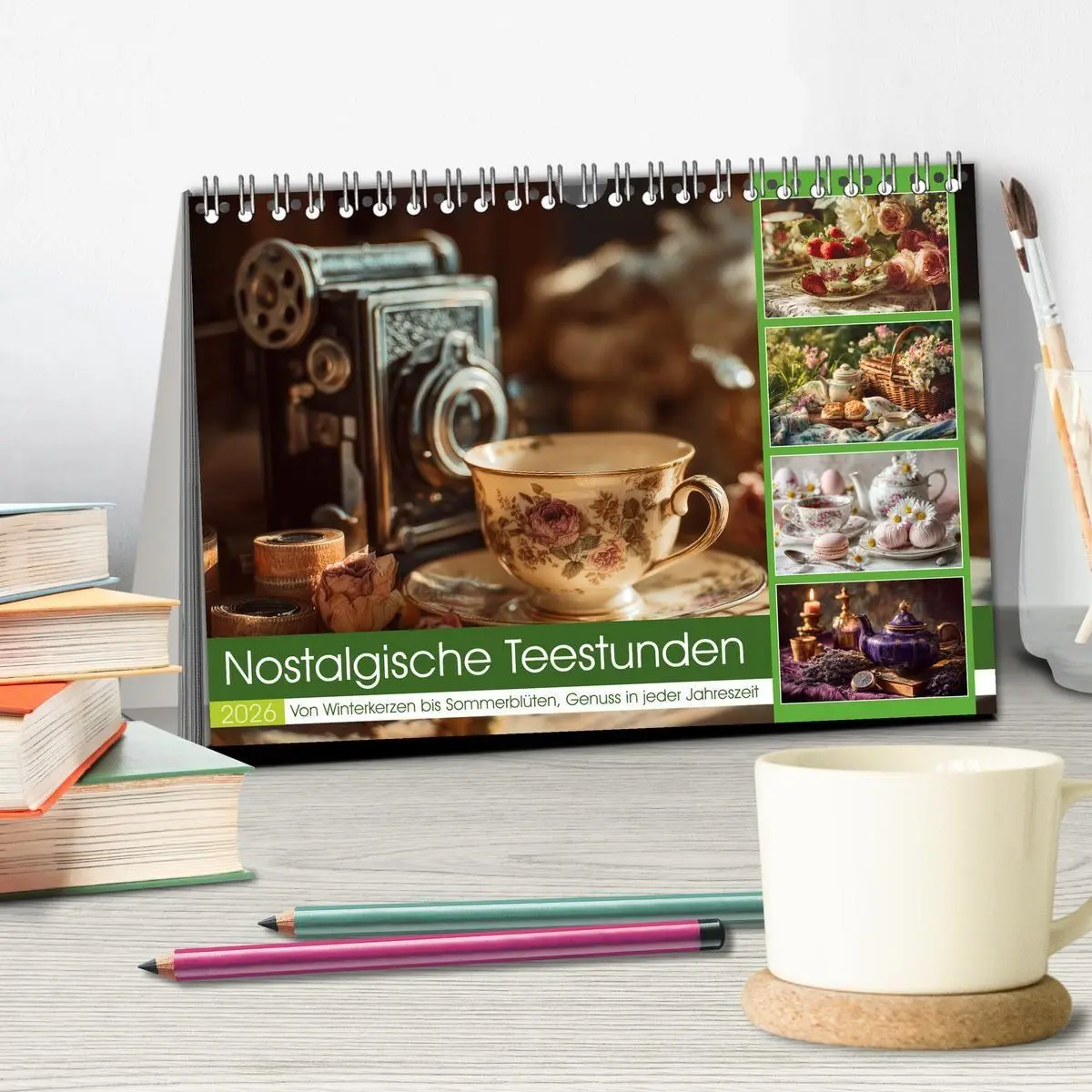 Bild: 9783516739497 | Nostalgische Teestunden (Tischkalender 2026 DIN A5 quer), CALVENDO...