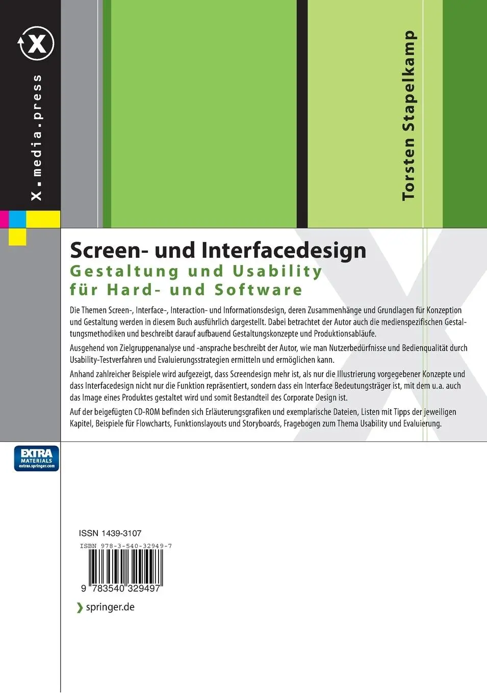 Rückseite: 9783540329497 | Screen- und Interfacedesign | Torsten Stapelkamp | Buch | xi | Deutsch
