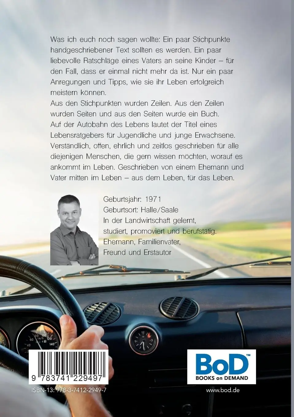 Rückseite: 9783741229497 | Auf der Autobahn des Lebens | Gunnar Brehme | Taschenbuch | 352 S.