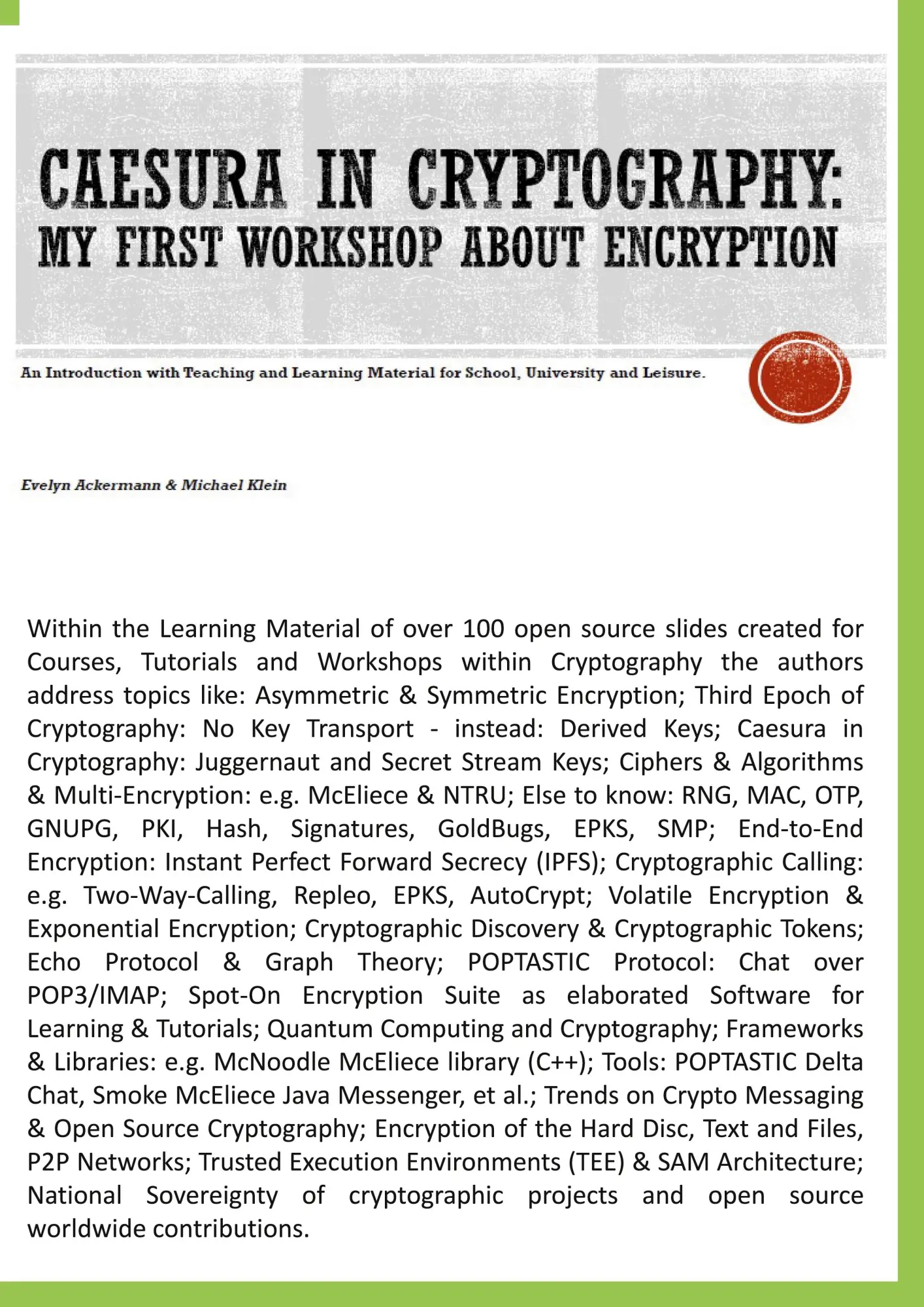 Cover: 9783751989497 | Caesura in Cryptography [Paperback] | Evelyn Ackermann (u. a.) | Buch