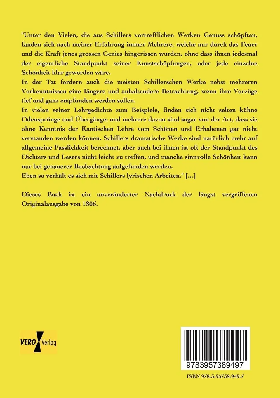Rückseite: 9783957389497 | Über Friedrich von Schiller und seine poetischen Werke | Schwaldopler