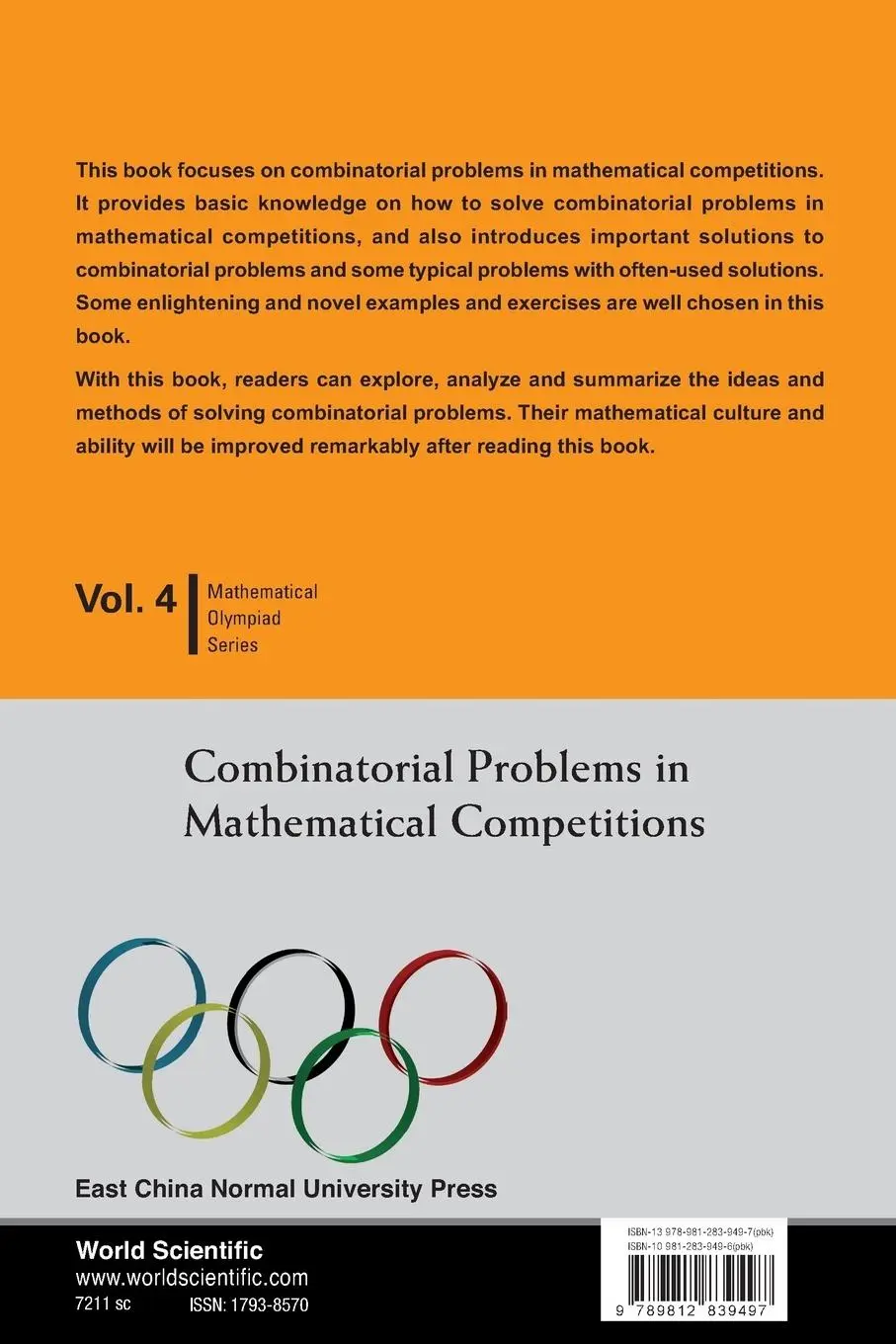 Rückseite: 9789812839497 | COMBINATORIAL PROB IN MATH'L(V4) | Yao Zhang | Taschenbuch | Englisch