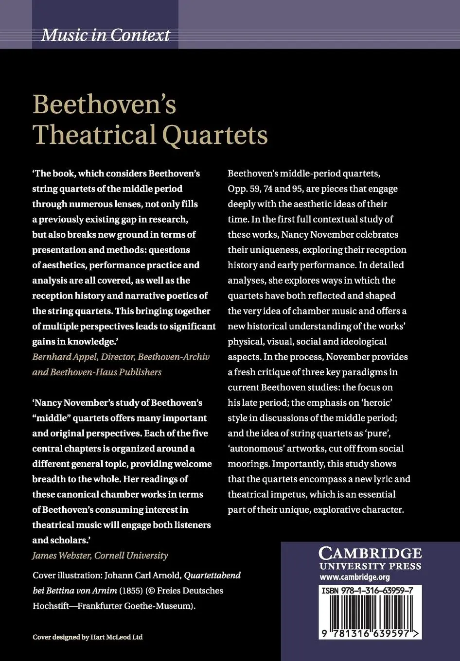 Rückseite: 9781316639597 | Beethoven's Theatrical Quartets | Nancy November | Taschenbuch | 2016