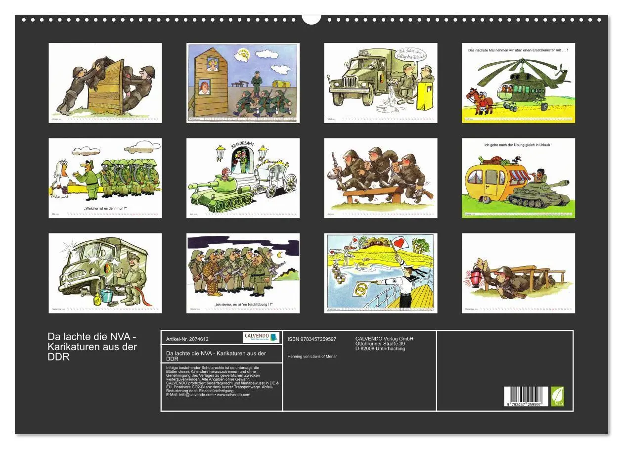 Bild: 9783457259597 | Da lachte die NVA - Karikaturen aus der DDR (Wandkalender 2026 DIN...