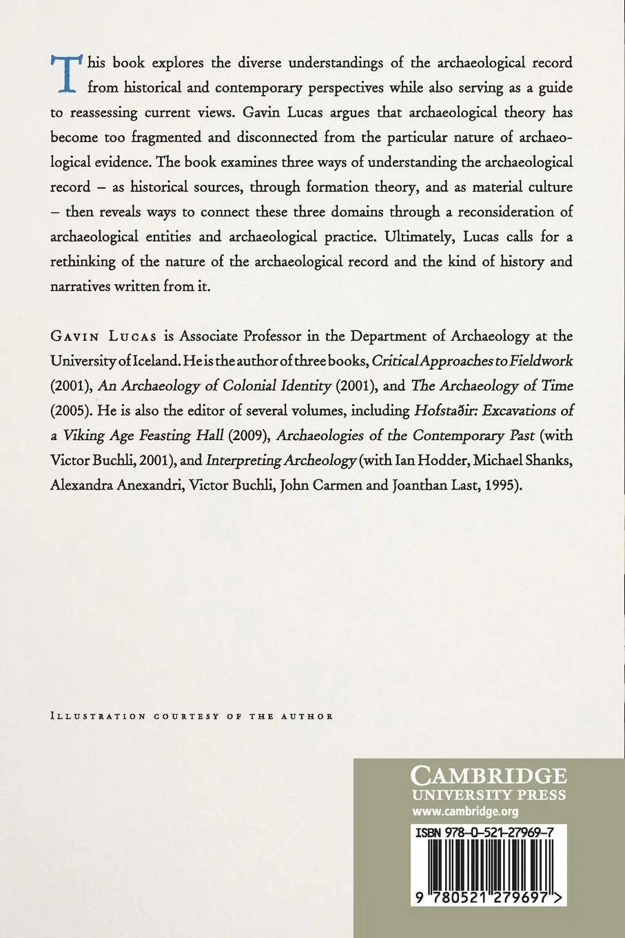 Rückseite: 9780521279697 | Understanding the Archaeological Record | Gavin Lucas | Taschenbuch