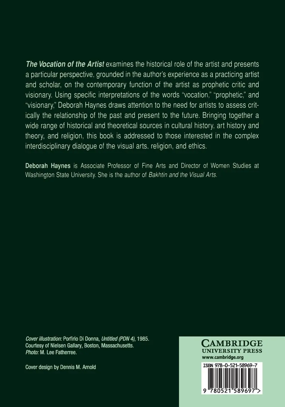 Rückseite: 9780521589697 | The Vocation of the Artist | Deborah J. Haynes | Taschenbuch | 2015