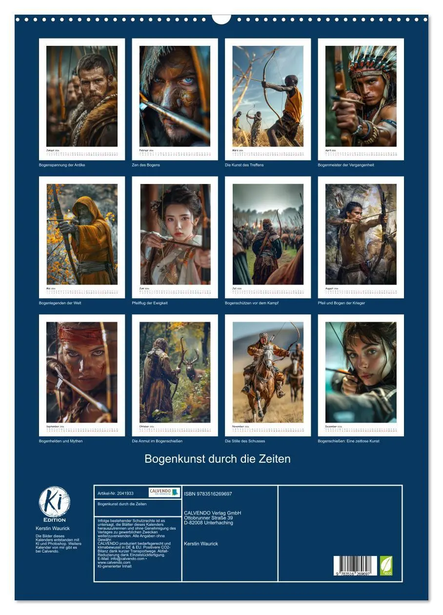 Bild: 9783516269697 | Bogenkunst durch die Zeiten (Wandkalender 2026 DIN A2 hoch),...