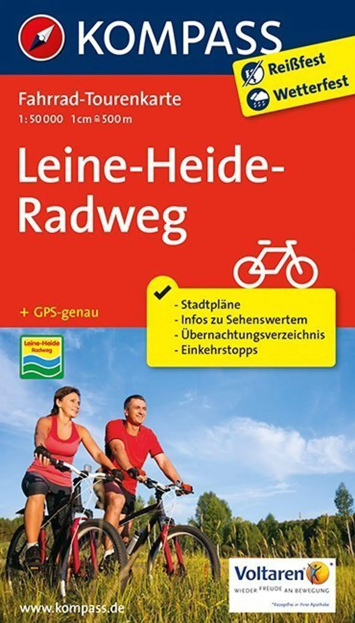 Cover: 9783850269797 | KOMPASS Fahrrad-Tourenkarte Leine-Heide-Radweg 1:50.000 | (Land-)Karte