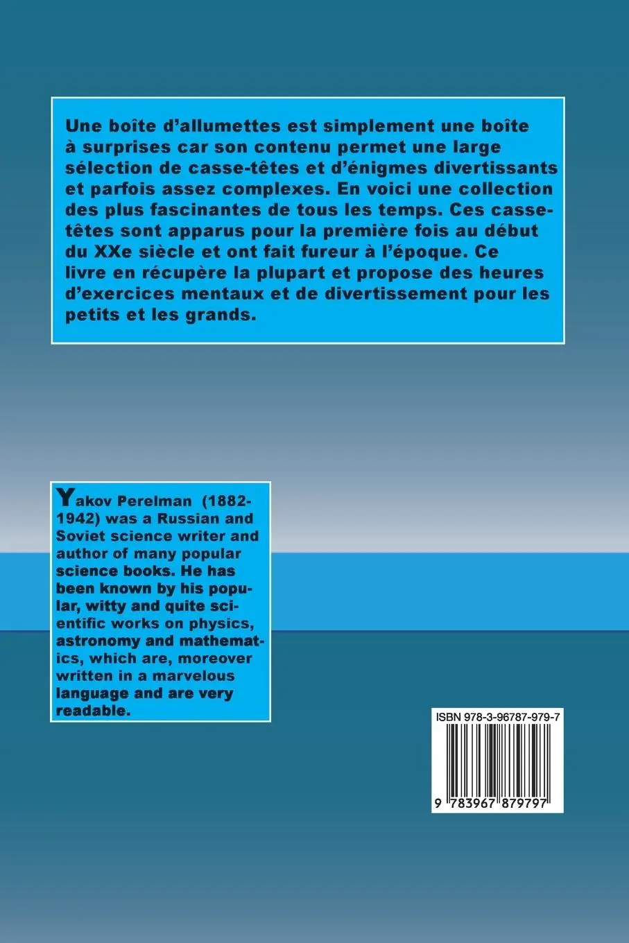 Rückseite: 9783967879797 | 190 casses têtes avec des allumettes | Yakov Perelman | Taschenbuch