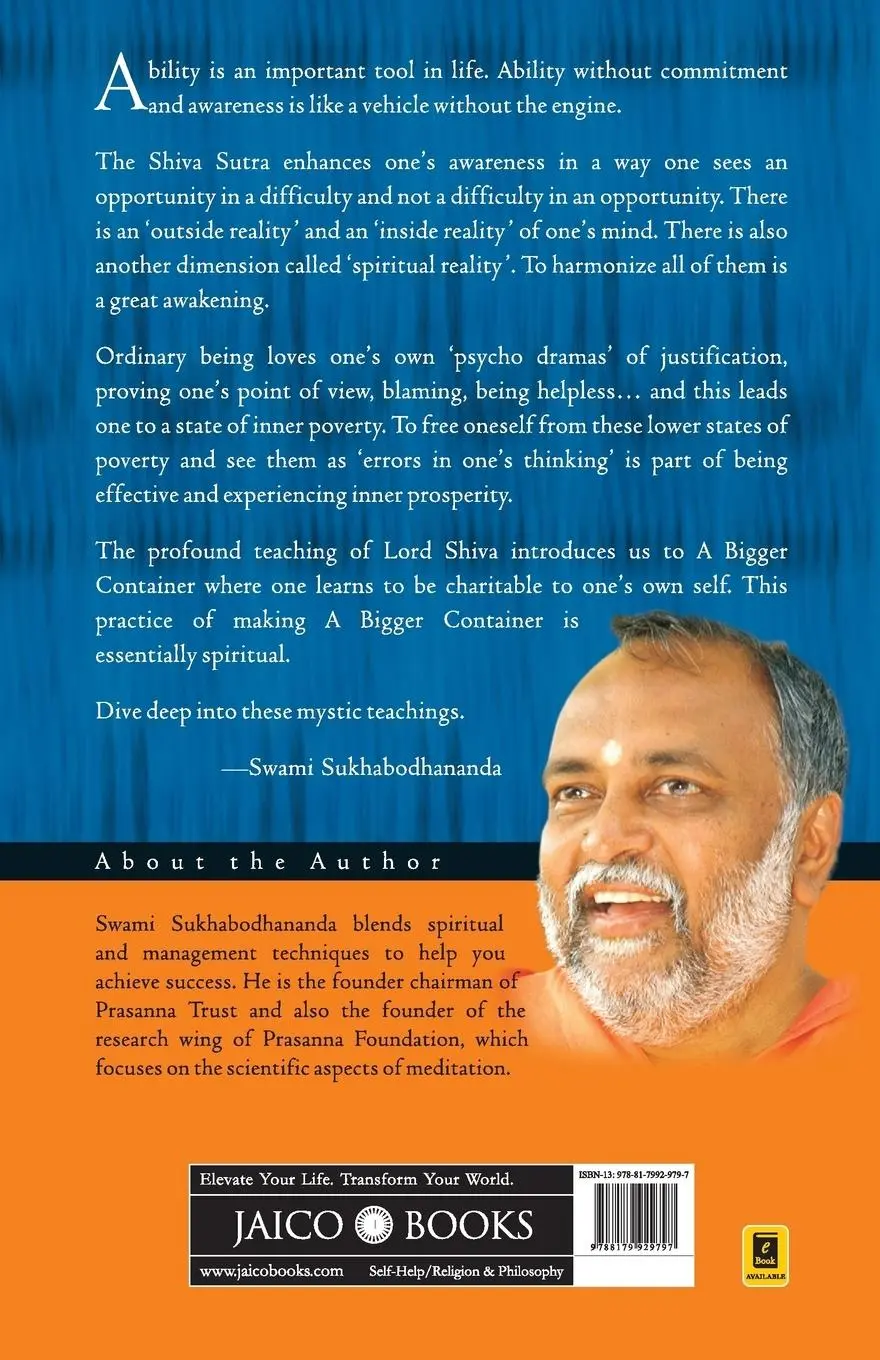 Rückseite: 9788179929797 | Shiva Sutras | Swami Sukhabodhananda | Taschenbuch | Englisch | 2015