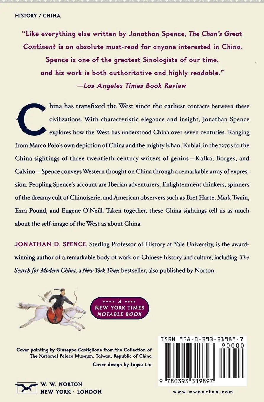 Rückseite: 9780393319897 | The Chan's Great Continent | China in Western Minds | Spence | Buch