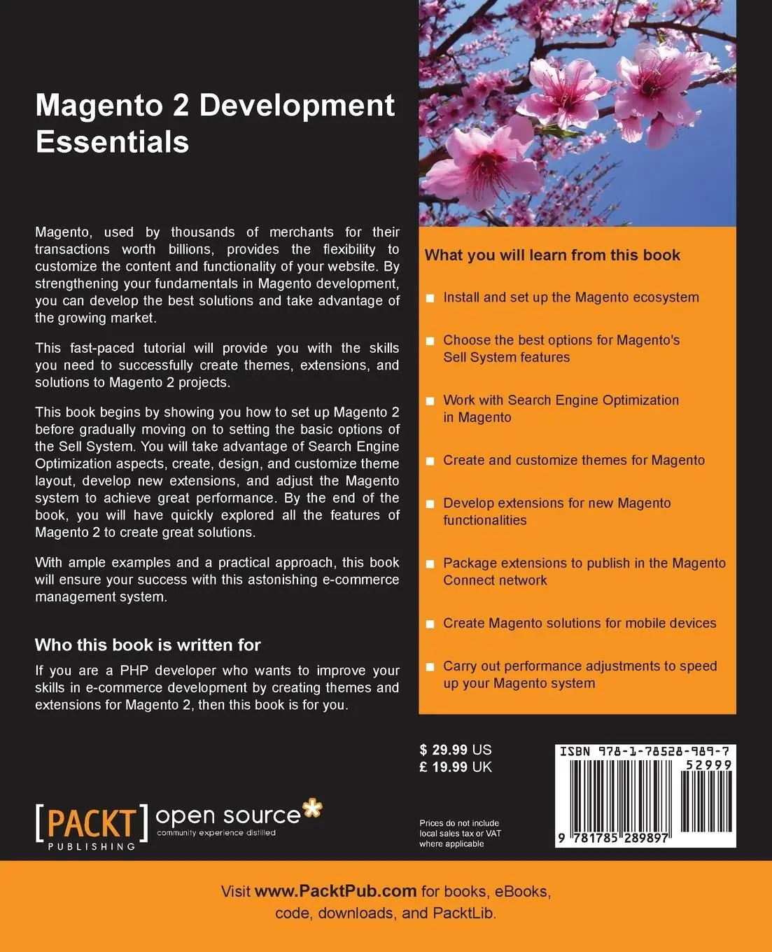 Rückseite: 9781785289897 | Magento 2 Development Essentials | Fernando J Miguel | Taschenbuch