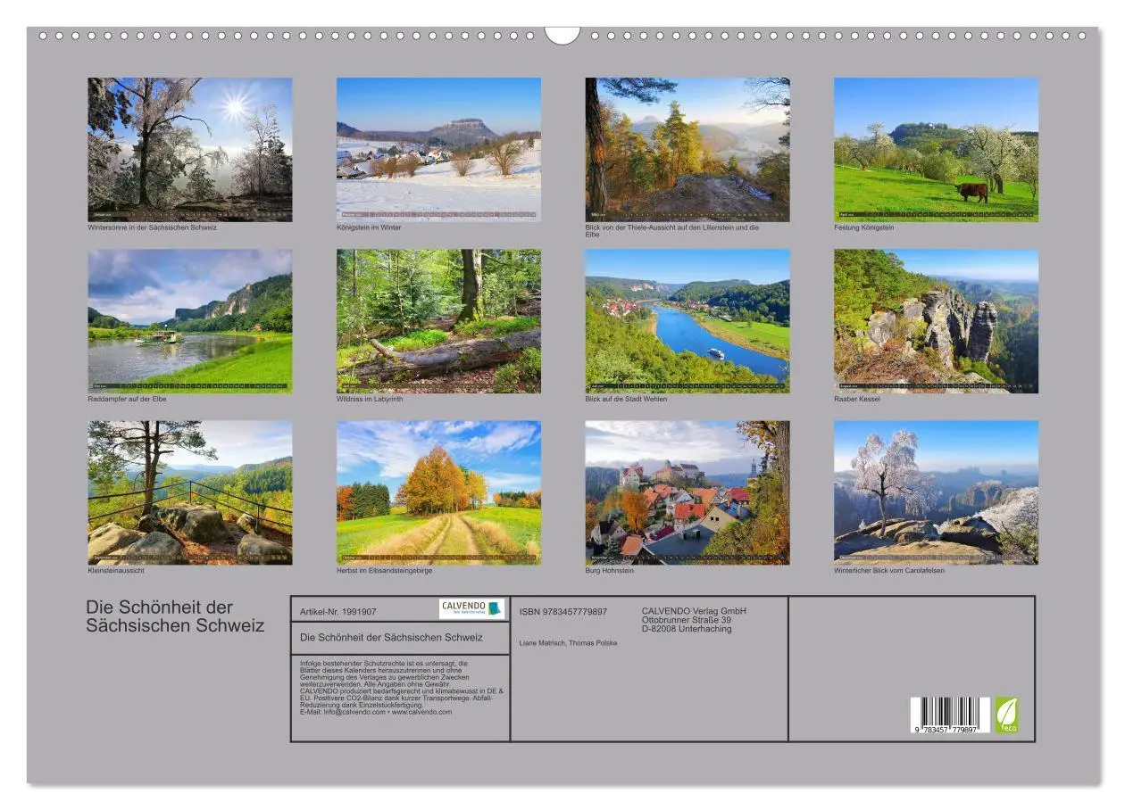 Bild: 9783457779897 | Die Schönheit der Sächsischen Schweiz (Wandkalender 2026 DIN A2...