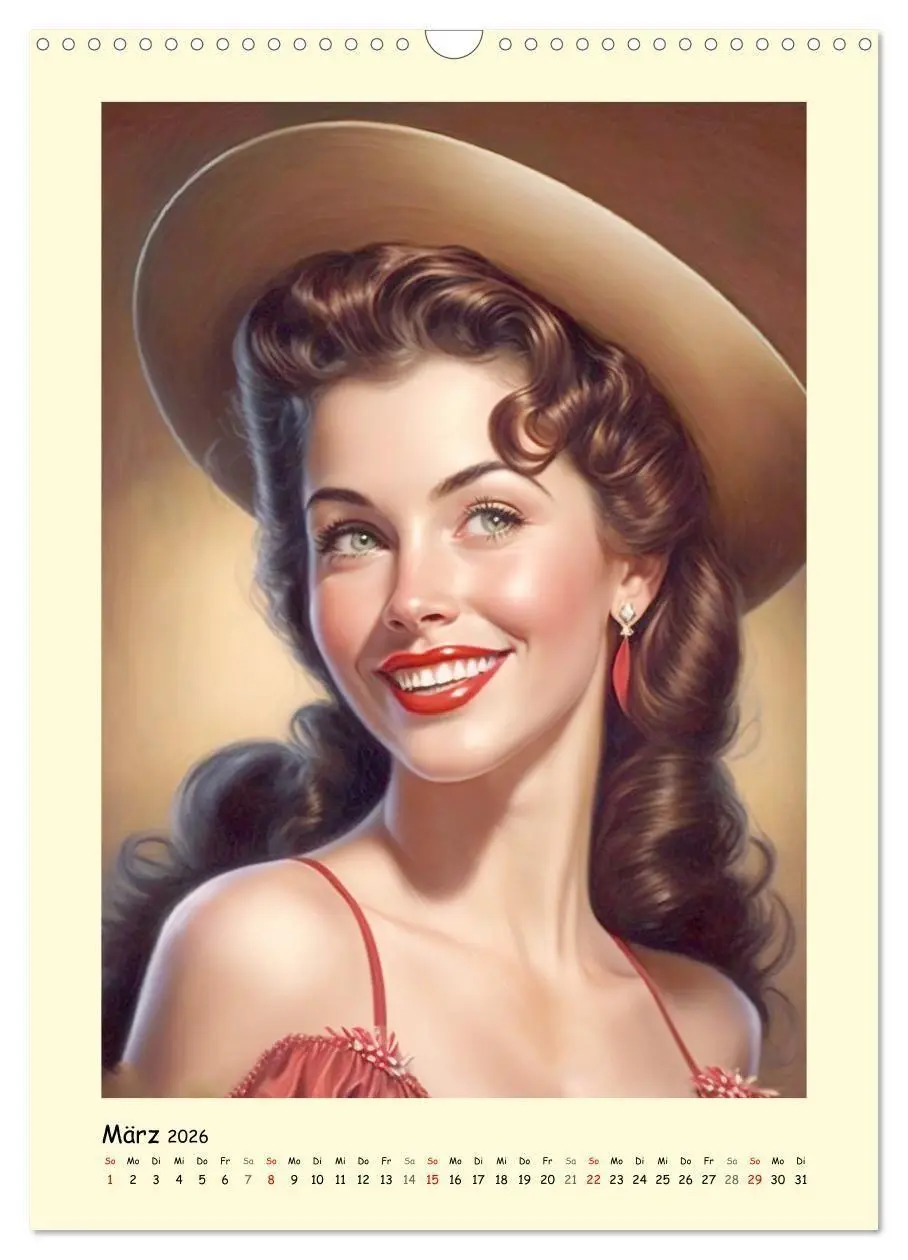 Bild: 9783516319897 | Vintage Girls. Die schönsten Pin-up Gesichter (Wandkalender 2026...