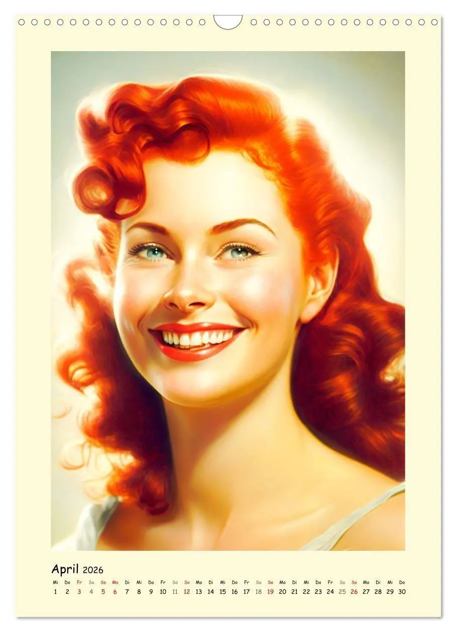 Bild: 9783516319897 | Vintage Girls. Die schönsten Pin-up Gesichter (Wandkalender 2026...