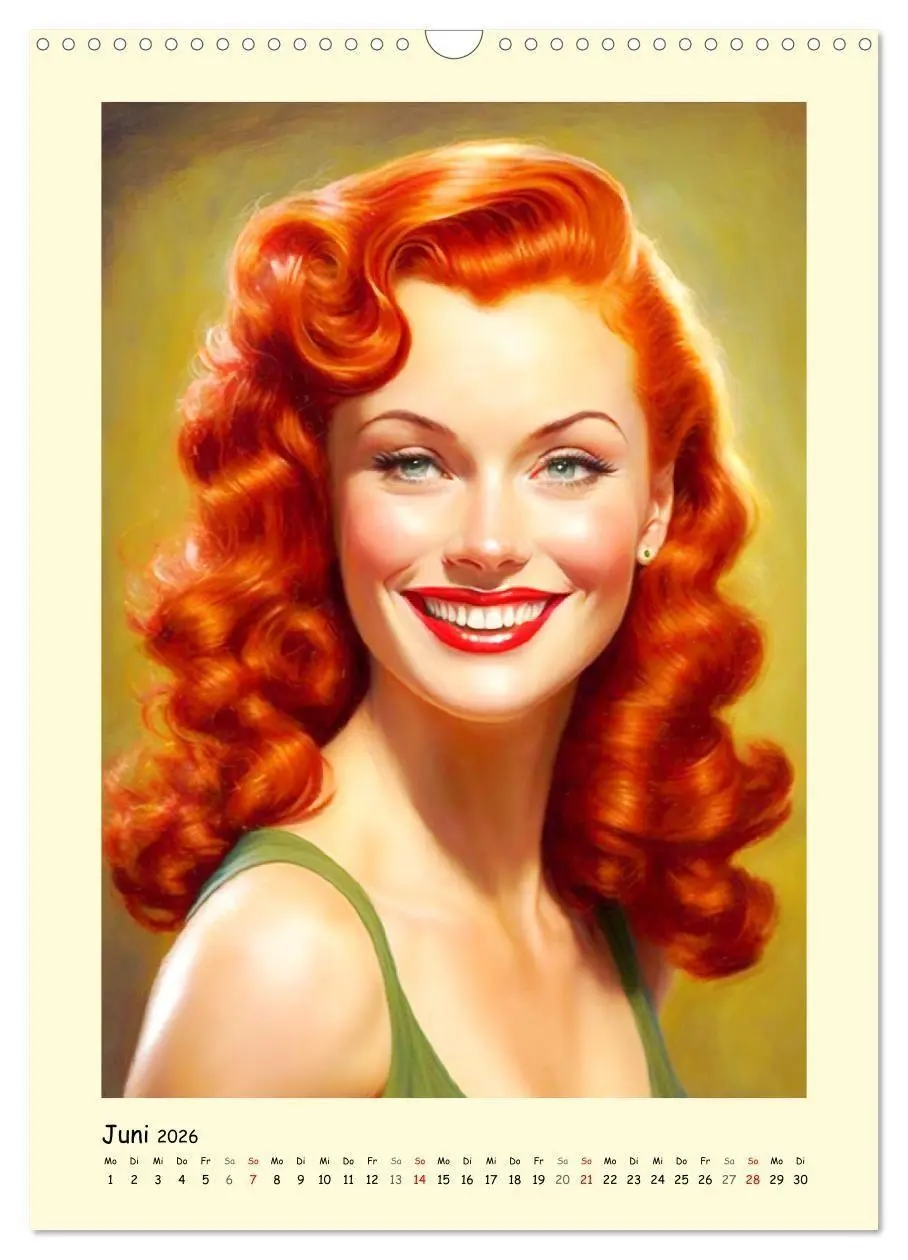 Bild: 9783516319897 | Vintage Girls. Die schönsten Pin-up Gesichter (Wandkalender 2026...