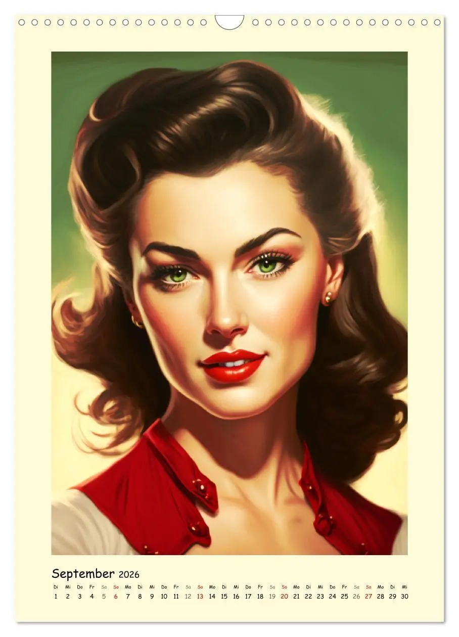 Bild: 9783516319897 | Vintage Girls. Die schönsten Pin-up Gesichter (Wandkalender 2026...