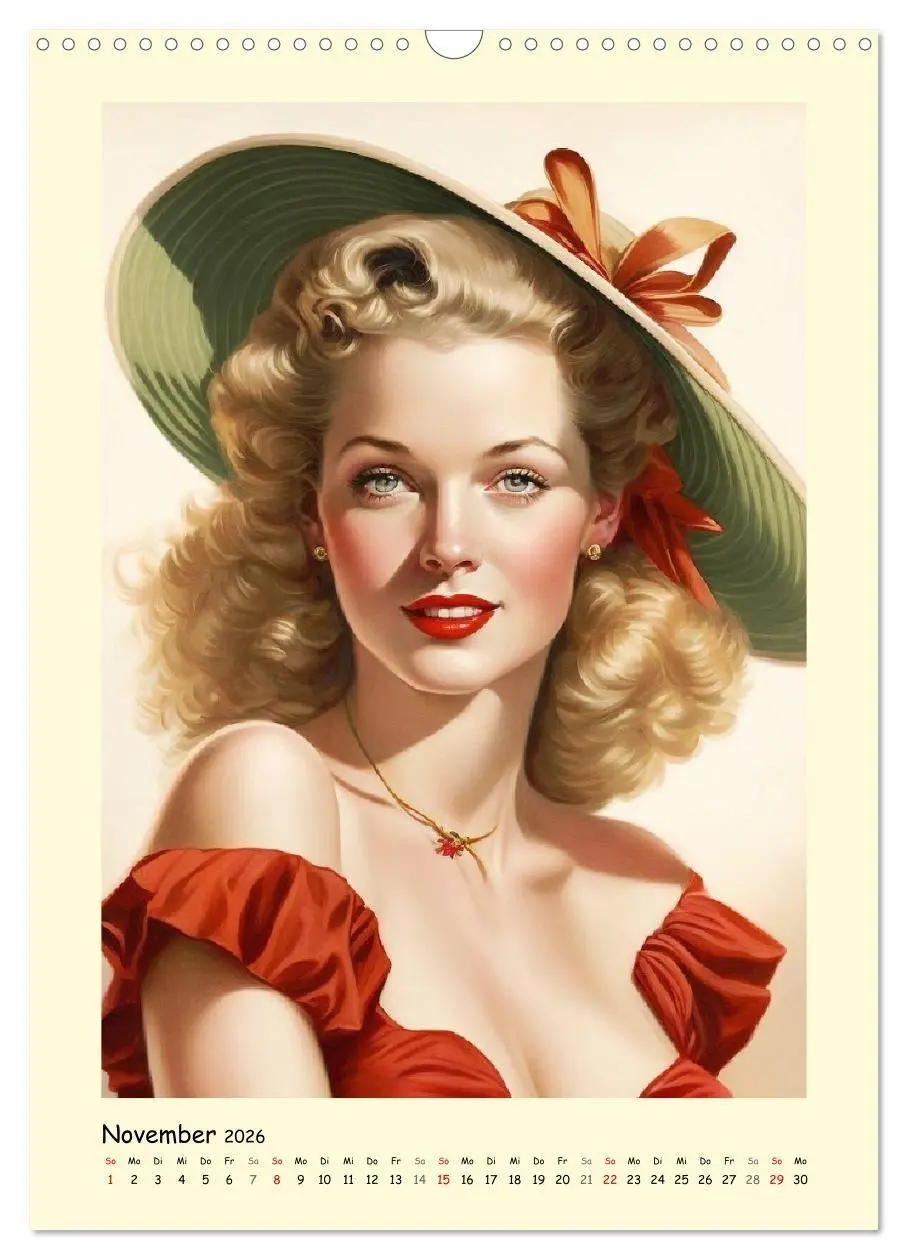 Bild: 9783516319897 | Vintage Girls. Die schönsten Pin-up Gesichter (Wandkalender 2026...