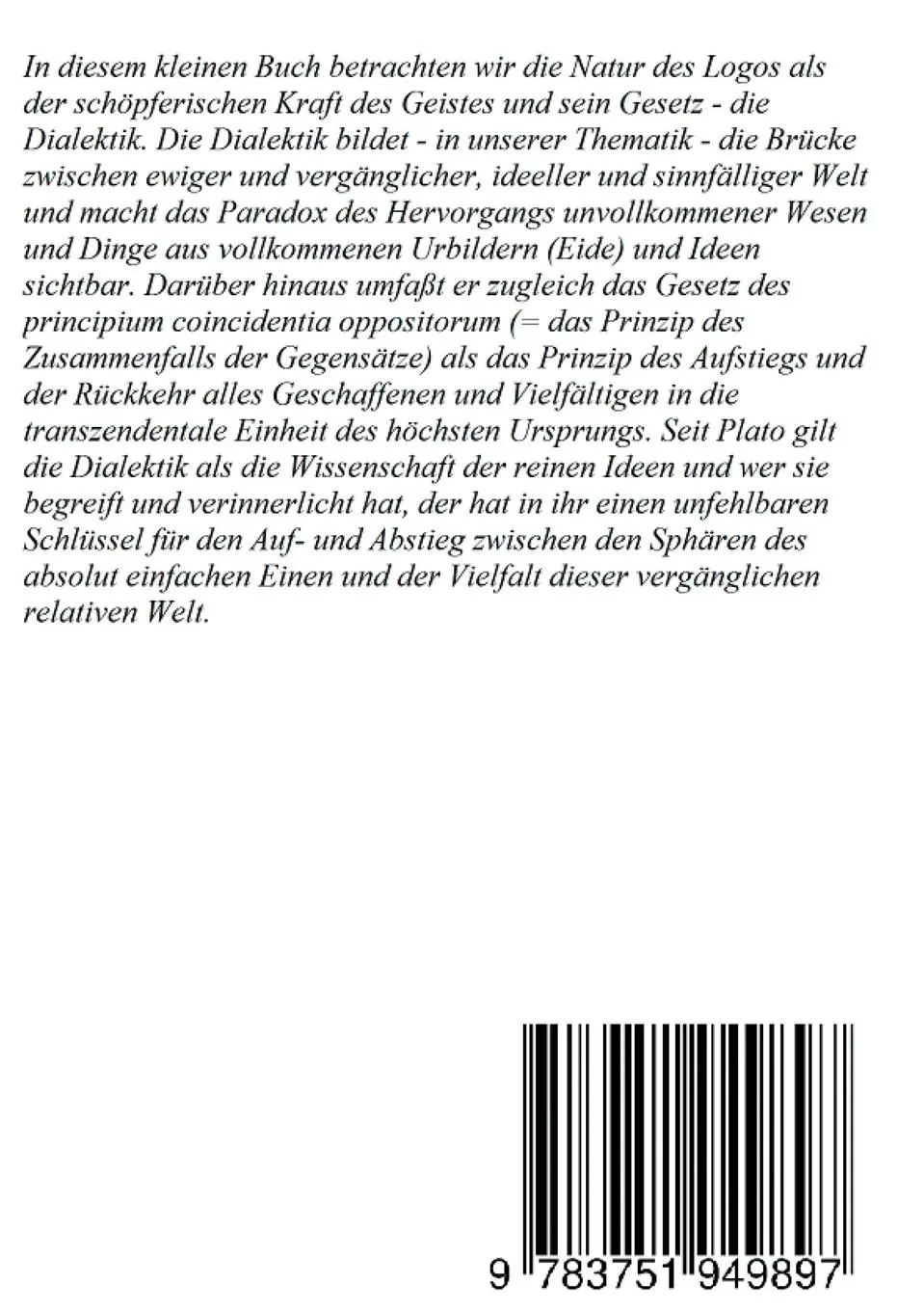Rückseite: 9783751949897 | Der Logos und die Dialektik von Sein und Werden | Benedikt | Buch