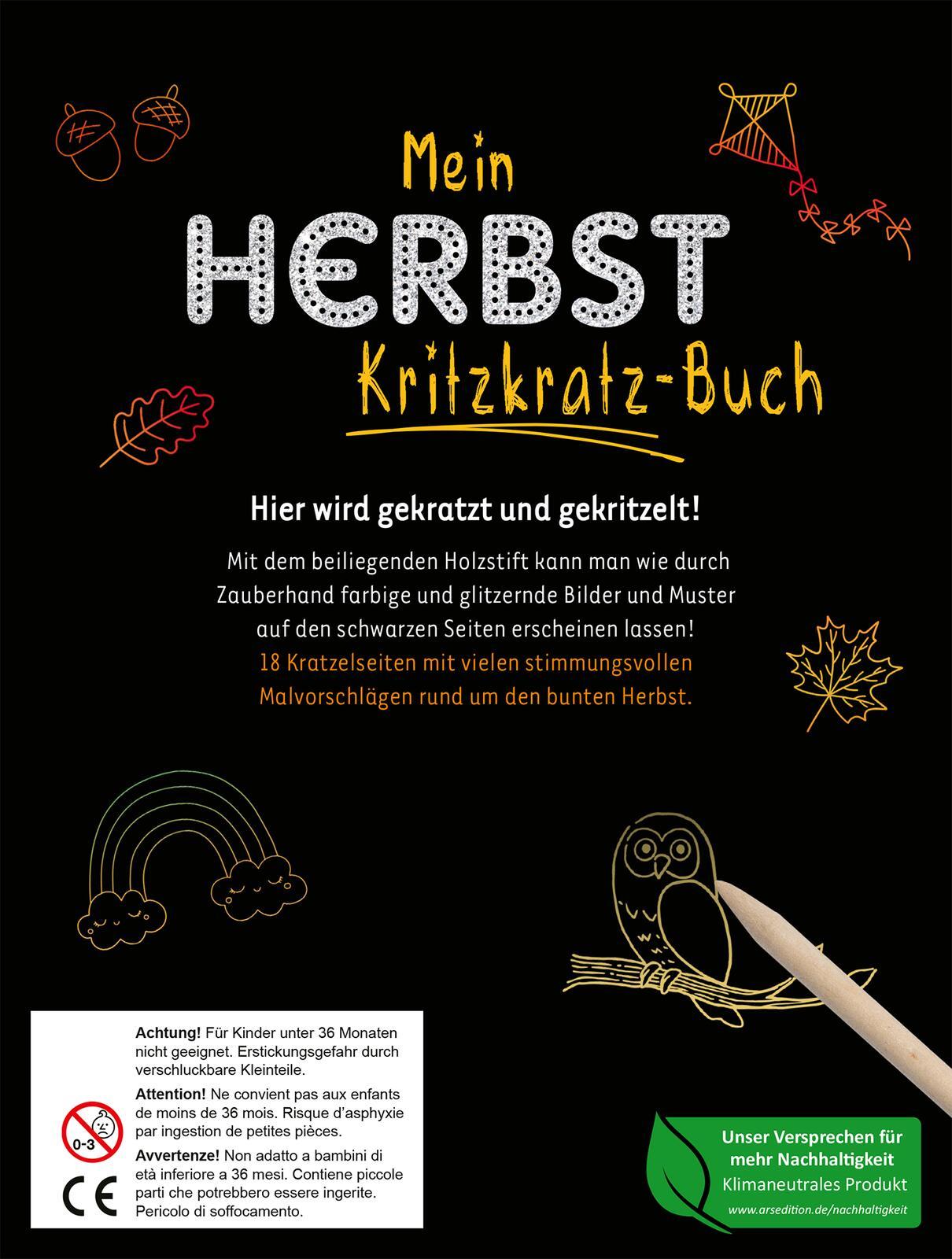 Rückseite: 9783845859897 | Mein Herbst-Kritzkratz-Buch | Mit überraschenden Kratz-Effekten | Buch